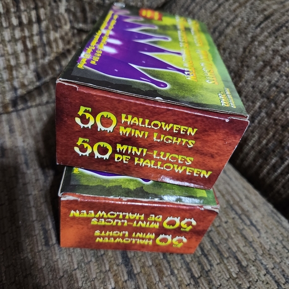 Vtg Sienna Halloween Mini Lights Violet & Multibulbs 13ft each Indoor Outdoor - Picture 3 of 8